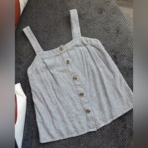 J. Crew Black and White Striped Tank